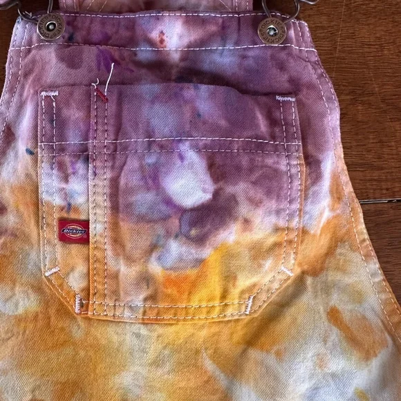 Dickies Custom Dyed Bib Overalls 32x31 Embroidered Women’s Medium Streetwear - Picture 3 of 9